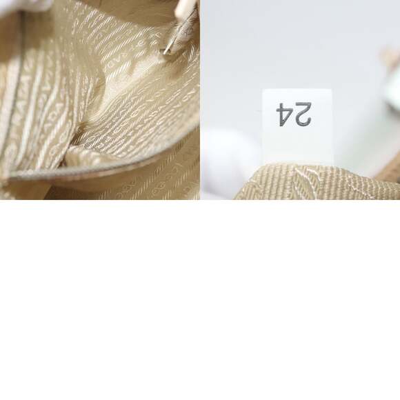 PRADA Hand Bag Canvas Beige Silver - Picture 13 of 13